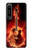 S0415 Fire Guitar Burn Hülle Schutzhülle Taschen für Sony Xperia 1 IV