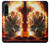 S0863 Hell Fire Skull Hülle Schutzhülle Taschen für Sony Xperia 1 IV