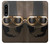 S2645 Vintage Brown Goggles Motorcycle Helmet Hülle Schutzhülle Taschen für Sony Xperia 1 IV