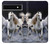 S0246 White Horse Hülle Schutzhülle Taschen für Google Pixel 6a