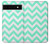 S1723 Mint Chevron Zigzag Hülle Schutzhülle Taschen für Google Pixel 6a