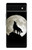 S1981 Wolf Howling at The Moon Hülle Schutzhülle Taschen für Google Pixel 6a