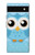 S3029 Cute Blue Owl Hülle Schutzhülle Taschen für Google Pixel 6a