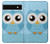 S3029 Cute Blue Owl Hülle Schutzhülle Taschen für Google Pixel 6a