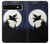 S3289 Flying Pig Full Moon Night Hülle Schutzhülle Taschen für Google Pixel 6a