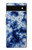 S3439 Fabric Indigo Tie Dye Hülle Schutzhülle Taschen für Google Pixel 6a