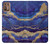 S3906 Navy Blue Purple Marble Hülle Schutzhülle Taschen für Motorola Moto G9 Plus