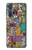 S3879 Retro Music Doodle Hülle Schutzhülle Taschen für Motorola Edge+