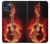 S0415 Fire Guitar Burn Hülle Schutzhülle Taschen für iPhone 14