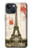 S2108 Eiffel Tower Paris Postcard Hülle Schutzhülle Taschen für iPhone 14