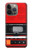 S3204 Red Cassette Recorder Graphic Hülle Schutzhülle Taschen für iPhone 14 Pro