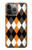 S3421 Black Orange White Argyle Plaid Hülle Schutzhülle Taschen für iPhone 14 Pro