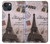 S2211 Paris Postcard Eiffel Tower Hülle Schutzhülle Taschen für iPhone 14 Plus