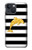 S2882 Black and White Striped Gold Dolphin Hülle Schutzhülle Taschen für iPhone 14 Plus