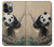 S2210 Panda Fluffy Art Painting Hülle Schutzhülle Taschen für iPhone 14 Pro Max