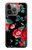 S3112 Rose Floral Pattern Black Hülle Schutzhülle Taschen für iPhone 14 Pro Max
