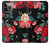 S3112 Rose Floral Pattern Black Hülle Schutzhülle Taschen für iPhone 14 Pro Max
