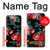 S3112 Rose Floral Pattern Black Hülle Schutzhülle Taschen für iPhone 14 Pro Max