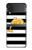 S2882 Black and White Striped Gold Dolphin Hülle Schutzhülle Taschen für Samsung Galaxy Z Flip 4