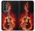 S0415 Fire Guitar Burn Hülle Schutzhülle Taschen für Samsung Galaxy Z Fold 4