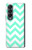 S1723 Mint Chevron Zigzag Hülle Schutzhülle Taschen für Samsung Galaxy Z Fold 4