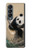 S2210 Panda Fluffy Art Painting Hülle Schutzhülle Taschen für Samsung Galaxy Z Fold 4