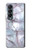 S2316 Dark Blue Marble Texture Graphic Print Hülle Schutzhülle Taschen für Samsung Galaxy Z Fold 4