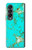 S2377 Turquoise Gemstone Texture Graphic Printed Hülle Schutzhülle Taschen für Samsung Galaxy Z Fold 4