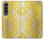 S2713 Yellow Snake Skin Graphic Printed Hülle Schutzhülle Taschen für Samsung Galaxy Z Fold 4