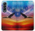 S3841 Bald Eagle Flying Colorful Sky Hülle Schutzhülle Taschen für Samsung Galaxy Z Fold 4