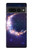 S3324 Crescent Moon Galaxy Hülle Schutzhülle Taschen für Google Pixel 7 Pro