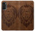 S2529 Leo Zodiac Tattoo Brown Graphic Print Hülle Schutzhülle Taschen für Motorola Moto G52, G82 5G