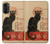 S2739 Chat Noir Black Cat Vintage Hülle Schutzhülle Taschen für Motorola Moto G52, G82 5G
