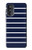 S2767 Navy White Striped Hülle Schutzhülle Taschen für Motorola Moto G52, G82 5G