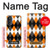 S3421 Black Orange White Argyle Plaid Hülle Schutzhülle Taschen für Motorola Moto G52, G82 5G