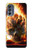 S0863 Hell Fire Skull Hülle Schutzhülle Taschen für Motorola Moto G62 5G