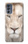 S2399 White Lion Face Hülle Schutzhülle Taschen für Motorola Moto G62 5G