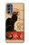 S2739 Chat Noir Black Cat Vintage Hülle Schutzhülle Taschen für Motorola Moto G62 5G