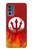 S2803 Fire Red Devil Spear Symbol Hülle Schutzhülle Taschen für Motorola Moto G62 5G
