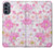 S3036 Pink Sweet Flower Flora Hülle Schutzhülle Taschen für Motorola Moto G62 5G
