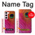 S3201 Pink Peacock Feather Hülle Schutzhülle Taschen für Samsung Galaxy S23
