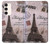 S2211 Paris Postcard Eiffel Tower Hülle Schutzhülle Taschen für Samsung Galaxy S23 Plus