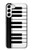 S3078 Black and White Piano Keyboard Hülle Schutzhülle Taschen für Samsung Galaxy S23 Plus