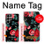 S3112 Rose Floral Pattern Black Hülle Schutzhülle Taschen für Samsung Galaxy S23 Ultra