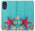 S3428 Aqua Wood Starfish Shell Hülle Schutzhülle Taschen für Motorola Moto G 5G (2023)