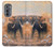 S1292 Dusty Elephant Egrets Hülle Schutzhülle Taschen für Motorola Edge (2022)