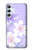 S2361 Purple White Flowers Hülle Schutzhülle Taschen für Samsung Galaxy A34 5G