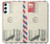 S3551 Vintage Airmail Envelope Art Hülle Schutzhülle Taschen für Samsung Galaxy A34 5G