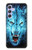 S0752 Blue Fire Grim Wolf Hülle Schutzhülle Taschen für Samsung Galaxy A54 5G