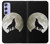 S1981 Wolf Howling at The Moon Hülle Schutzhülle Taschen für Samsung Galaxy A54 5G